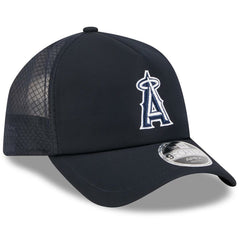 Los Angeles Angels New Era 2026 Batting Practice Apex 9FORTY Adjustable Trucker Hat - Navy Hats