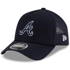 Atlanta Braves New Era 2026 Batting Practice Apex 9FORTY Adjustable Trucker Hat - Navy Hats
