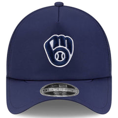 Milwaukee Brewers New Era 2026 Batting Practice Apex 9FORTY Adjustable Trucker Hat - Navy Hats