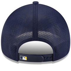 Milwaukee Brewers New Era 2026 Batting Practice Apex 9FORTY Adjustable Trucker Hat - Navy Hats