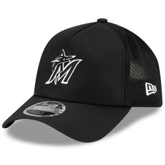 Miami Marlins New Era 2026 Batting Practice Apex 9FORTY Adjustable Trucker Hat - Black Hats