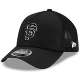 San Francisco Giants New Era 2026 Batting Practice Apex 9FORTY Adjustable Trucker Hat - Black Hats
