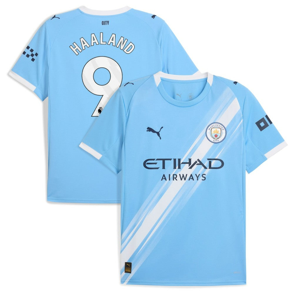 Erling Haaland Manchester City 2025/26 Home Replica Player Jersey Sky Blue