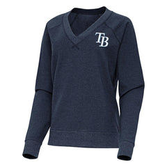 Tampa Bay Rays Antigua Women's Varsity Tri-Blend V-Neck Long Sleeve T-Shirt - Heather Navy T-shirts