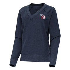 Cleveland Guardians Antigua Women's Varsity Tri-Blend V-Neck Long Sleeve T-Shirt - Heather Navy T-shirts