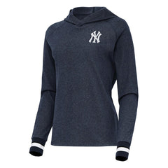 New York Yankees Antigua Women's Trek Pullover Hoodie - Heather Navy Hoodies