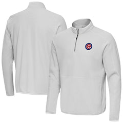 Chicago Cubs Antigua Step Up Quarter-Zip Pullover - Gray Pullover