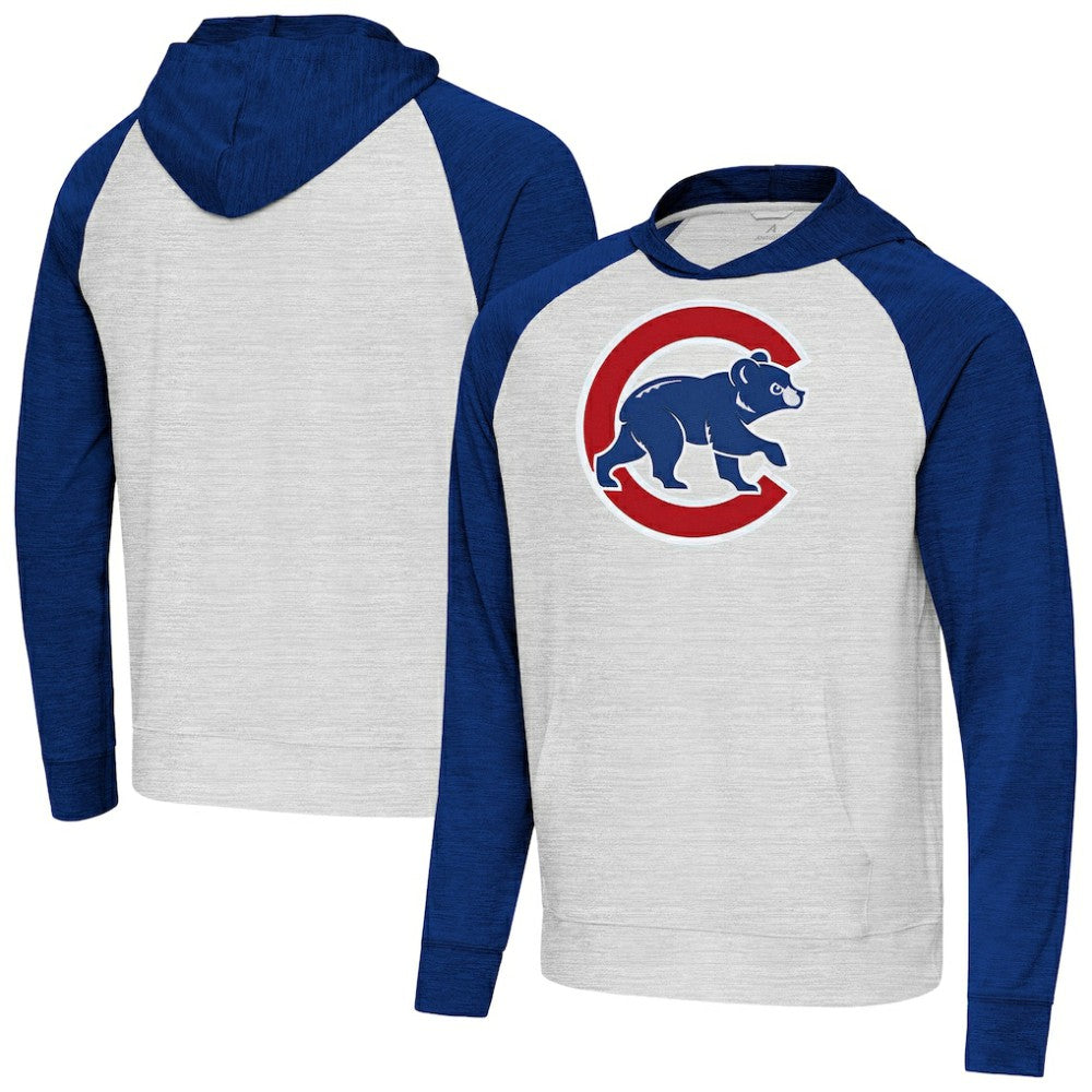Chicago Cubs Antigua Urgent Pullover Hoodie - Royal/Gray Hoodies