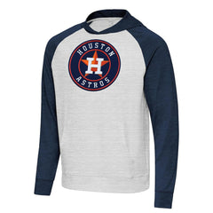 Houston Astros Antigua Urgent Pullover Hoodie - Heather Navy/Gray Hoodies