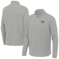 Toronto Blue Jays Antigua Sync Tri-Blend Quarter-Zip Pullover - Heather Gray Pullover