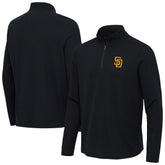 San Diego Padres Antigua Sync Tri-Blend Quarter-Zip Pullover - Heather Black Pullover