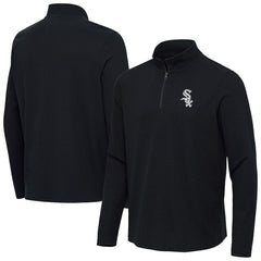 Chicago White Sox Antigua Sync Tri-Blend Quarter-Zip Pullover - Heather Black Pullover