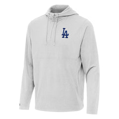 Los Angeles Dodgers Antigua Connected Quarter-Zip Pullover Hoodie - Gray Hoodies