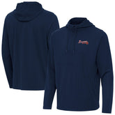 Atlanta Braves Antigua Connected Quarter-Zip Pullover Hoodie - Navy Hoodies