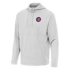 Chicago Cubs Antigua Connected Quarter-Zip Pullover Hoodie - Gray Hoodies