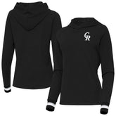 Colorado Rockies Antigua Women's Trek Pullover Hoodie - Black Hoodies