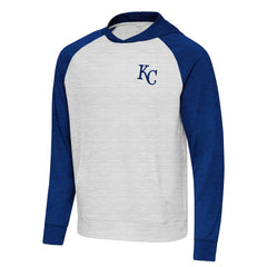 Kansas City Royals Antigua Urgent Pullover Hoodie - Royal/Gray Hoodies