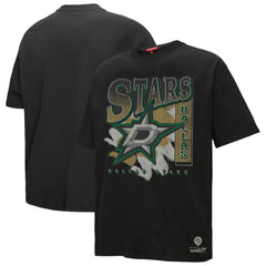NHL Dallas Stars Mitchell & Ness Women's Choppy Ice Boyfriend T-Shirt - Black