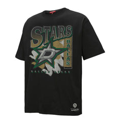 NHL Dallas Stars Mitchell & Ness Women's Choppy Ice Boyfriend T-Shirt - Black