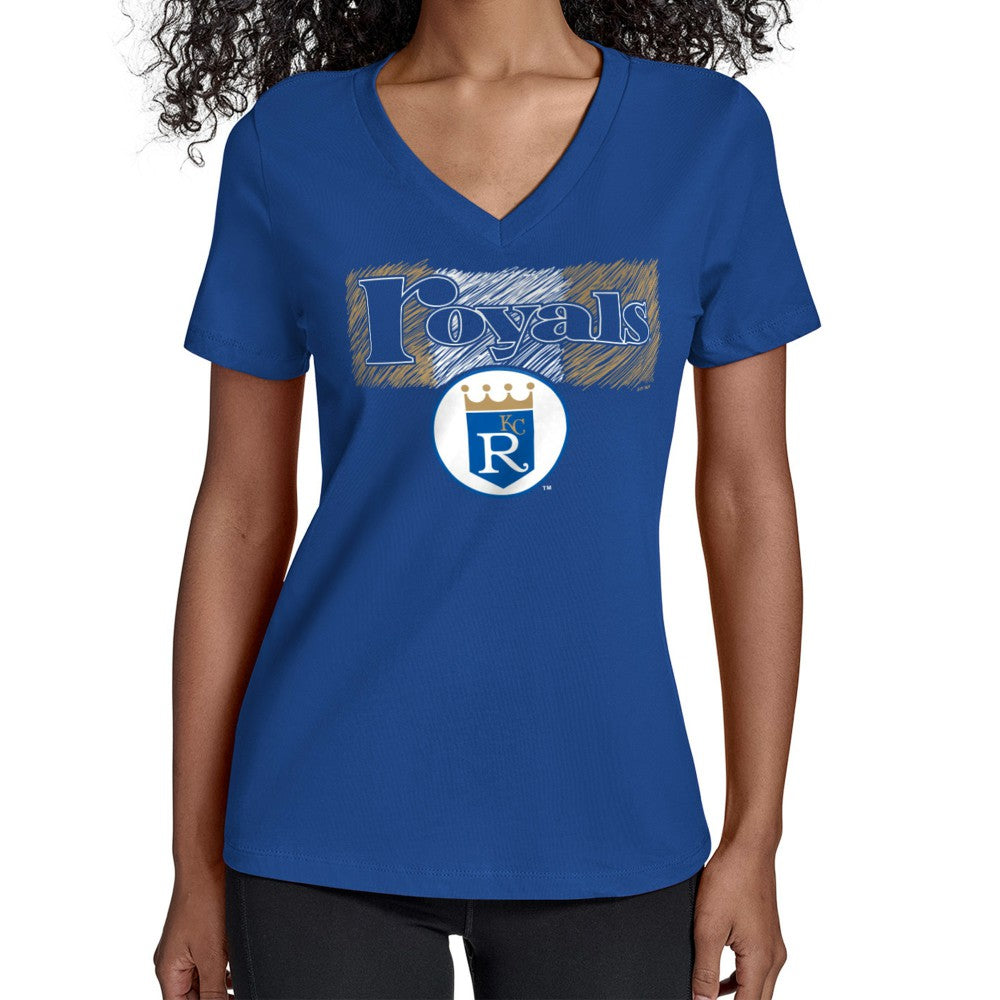 Kansas City Royals Starter Women's Team Color Shading V-Neck T-Shirt - Royal T-shirts