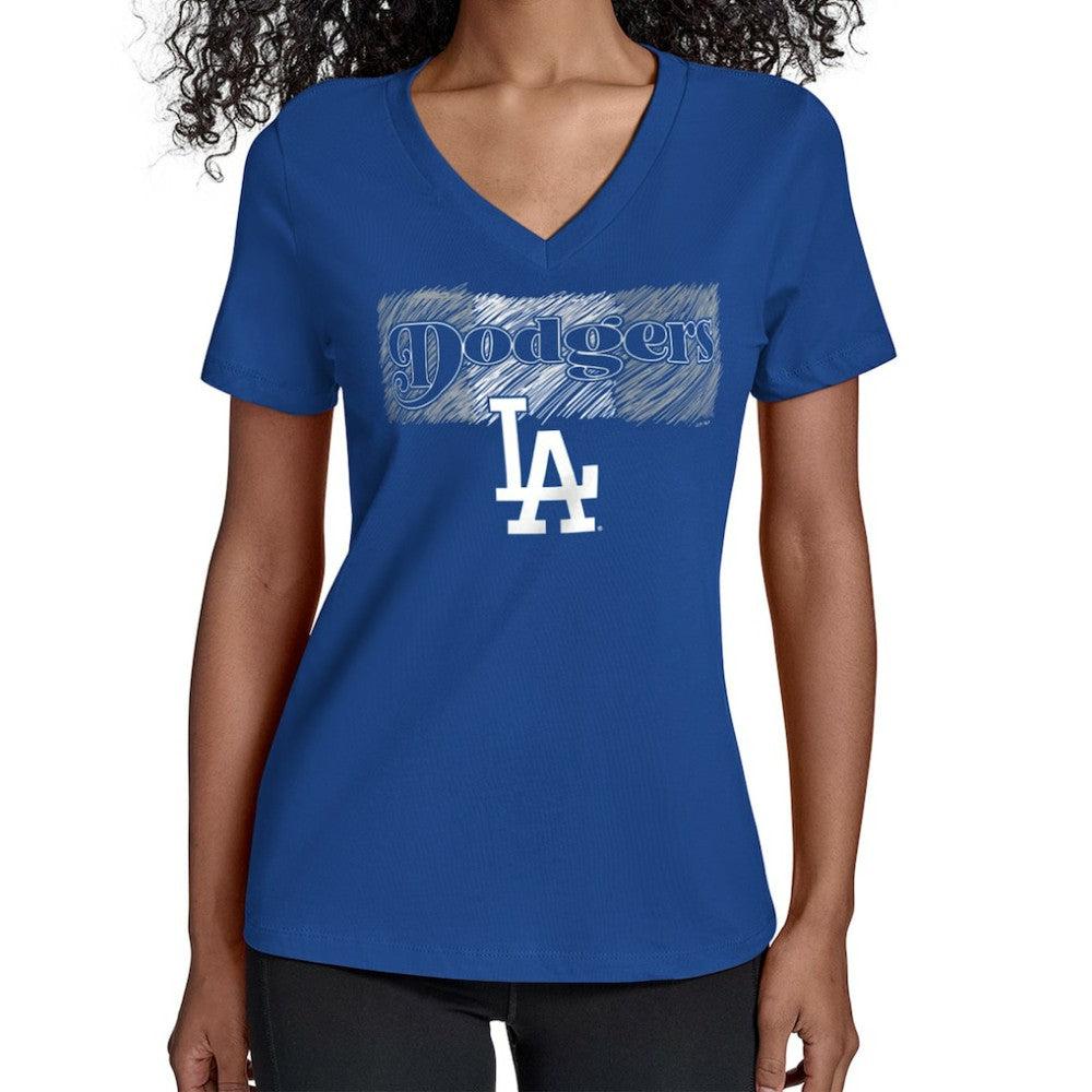 Los Angeles Dodgers Starter Women's Team Color Shading V-Neck T-Shirt - Royal T-shirts