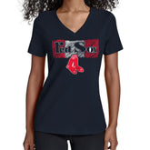 Boston Red Sox Starter Women's Team Color Shading V-Neck T-Shirt - Navy T-shirts