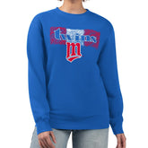 Minnesota Twins Starter Women's Team Color Shading Fleece Pullover Sweatshirt - Royal Pullover