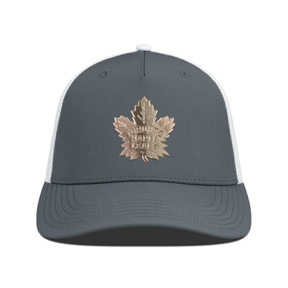 NHL Toronto Maple Leafs Levelwear Signal Copper Insignia Trucker Adjustable Hat - Charcoal/White