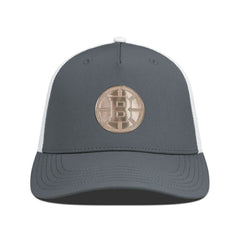 NHL Boston Bruins Levelwear Signal Copper Insignia Trucker Adjustable Hat - Charcoal/White