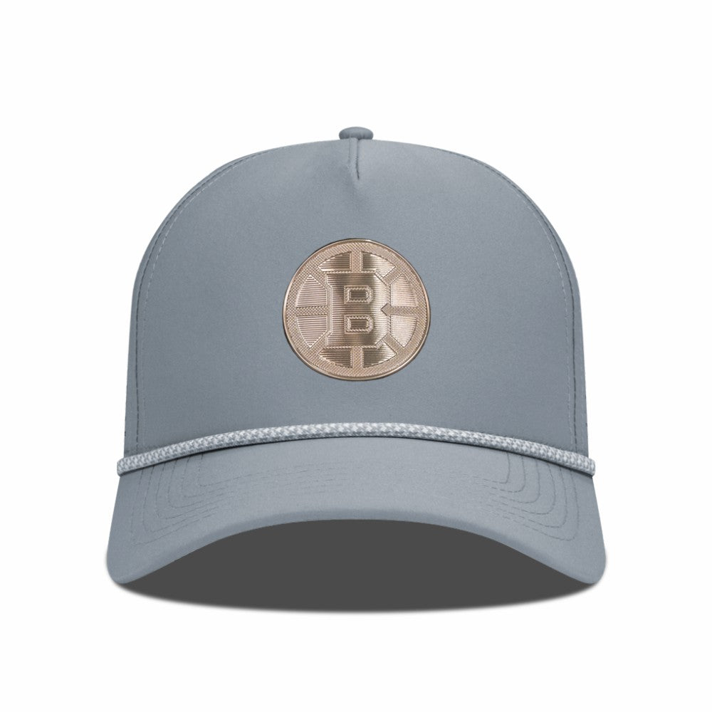 NHL Boston Bruins Levelwear Gordon Copper Insignia Vented Adjustable Hat - Gray