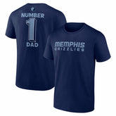 Memphis Grizzlies #1 Dad Jersey T-Shirt Navy