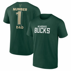 Milwaukee Bucks #1 Dad Jersey T-Shirt Hunter Green