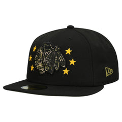 NHL Chicago Blackhawks New Era Military Appreciation Digital Camo Stars 59FIFTY Fitted Hat - Black