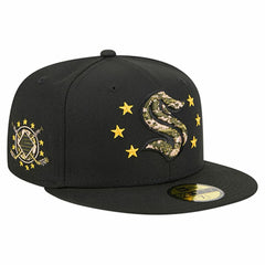 NHL Seattle Kraken New Era Military Appreciation Digital Camo Stars 59FIFTY Fitted Hat - Black