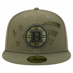 NHL Boston Bruins New Era Military Appreciation Flag 59FIFTY Fitted Hat - Olive
