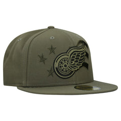 NHL Detroit Red Wings New Era Military Appreciation Flag 59FIFTY Fitted Hat - Olive