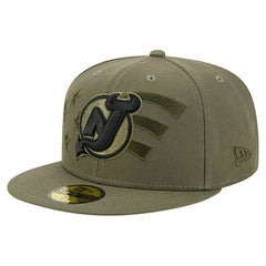 NHL New Jersey Devils New Era Military Appreciation Flag 59FIFTY Fitted Hat - Olive
