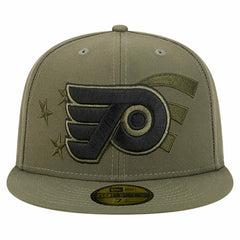 NHL Philadelphia Flyers New Era Military Appreciation Flag 59FIFTY Fitted Hat - Olive