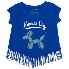 Kansas City Royals Tiny Turnip Girls Youth Balloon Dog Fringe T-Shirt - Royal T-shirts