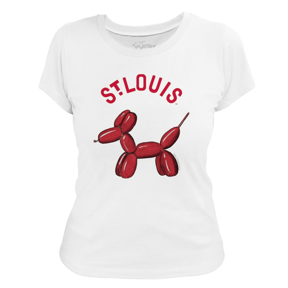 St. Louis Cardinals Tiny Turnip Women's Balloon Dog T-Shirt - White T-shirts