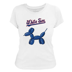 Chicago White Sox Tiny Turnip Women's Balloon Dog T-Shirt - White T-shirts
