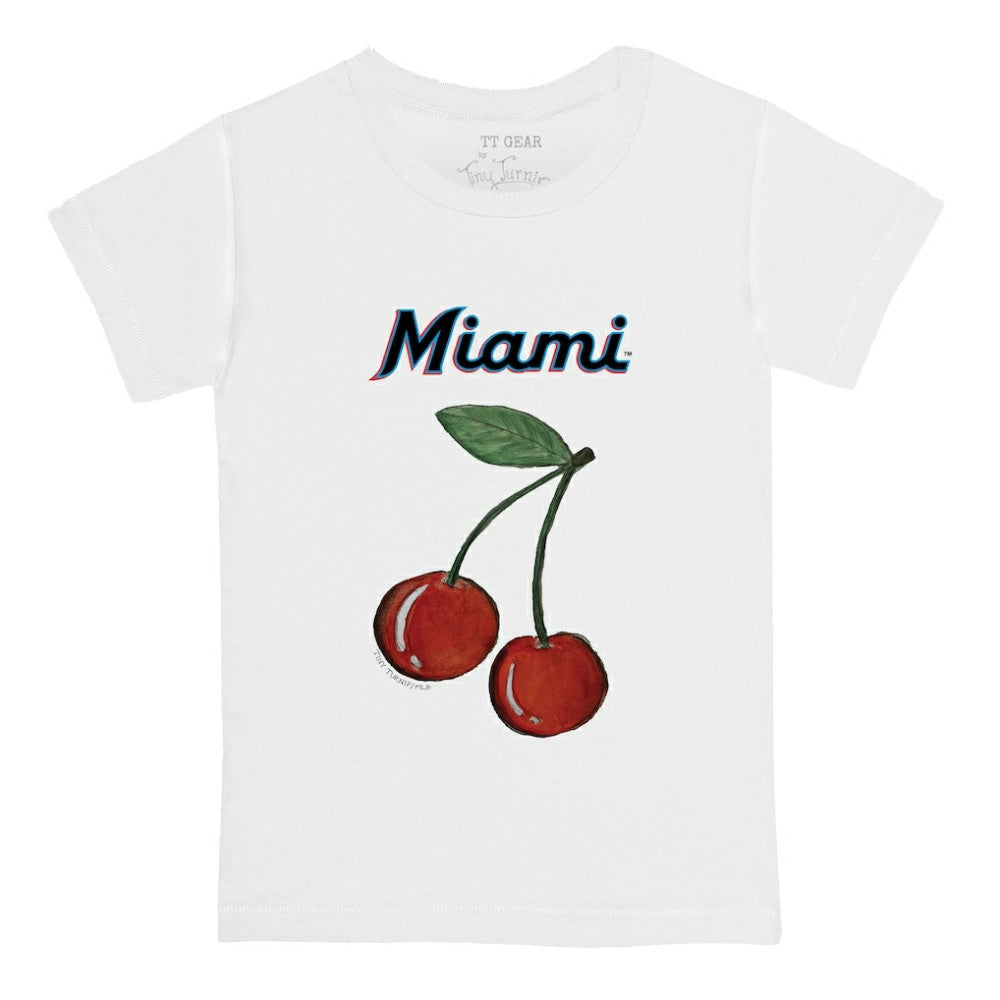 Miami Marlins Tiny Turnip Youth Cherries T-Shirt - White T-shirts