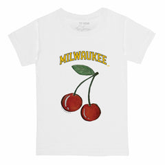 Milwaukee Brewers Tiny Turnip Youth Cherries T-Shirt - White T-shirts