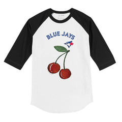 Toronto Blue Jays Tiny Turnip Youth Cherries 3/4-Sleeve Raglan Baseball T-Shirt - White T-shirts