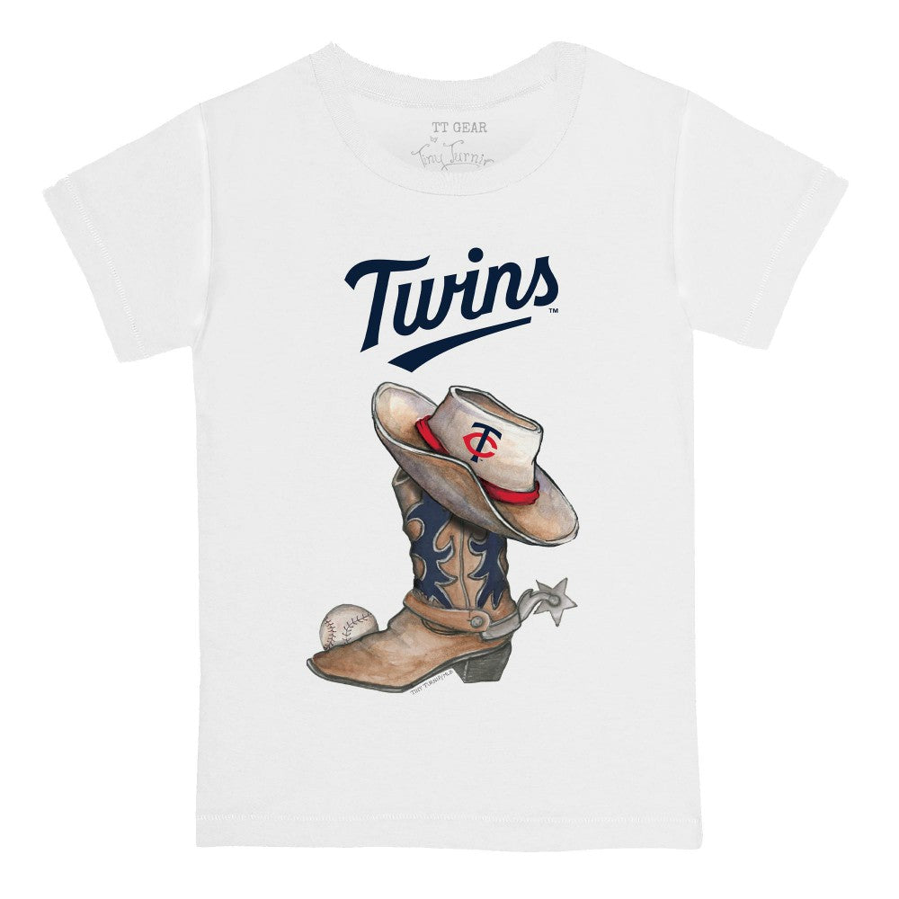Minnesota Twins Tiny Turnip Youth Cowboy Boot T-Shirt - White T-shirts