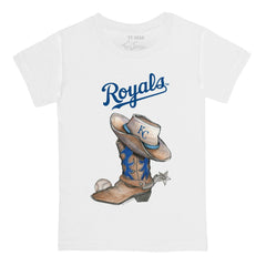 Kansas City Royals Tiny Turnip Youth Cowboy Boot T-Shirt - White T-shirts