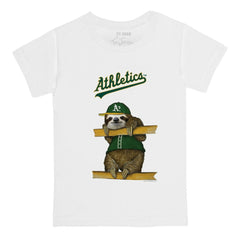 Athletics Tiny Turnip Youth Sloth T-Shirt - White T-shirts