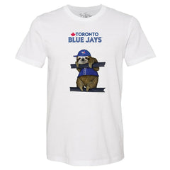 Toronto Blue Jays Tiny Turnip Unisex Sloth T-Shirt - White T-shirts