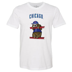 Chicago Cubs Tiny Turnip Unisex Sloth T-Shirt - White T-shirts
