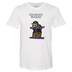 Colorado Rockies Tiny Turnip Unisex Sloth T-Shirt - White T-shirts